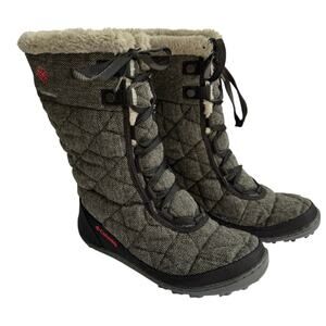 Columbia Women’s 6 Faux Fur Mid Boots Gray Waterproof Omni Grip 200 Grams EUC